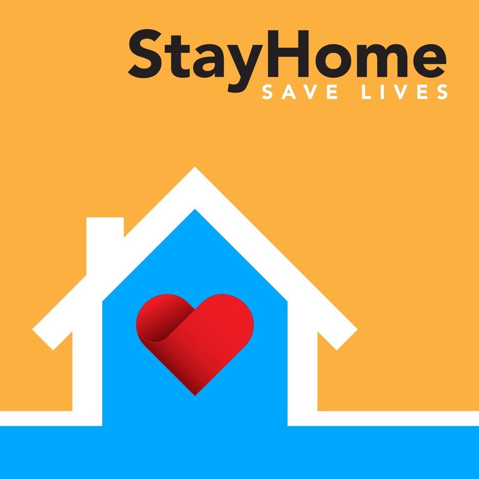 Stay at home banner vector