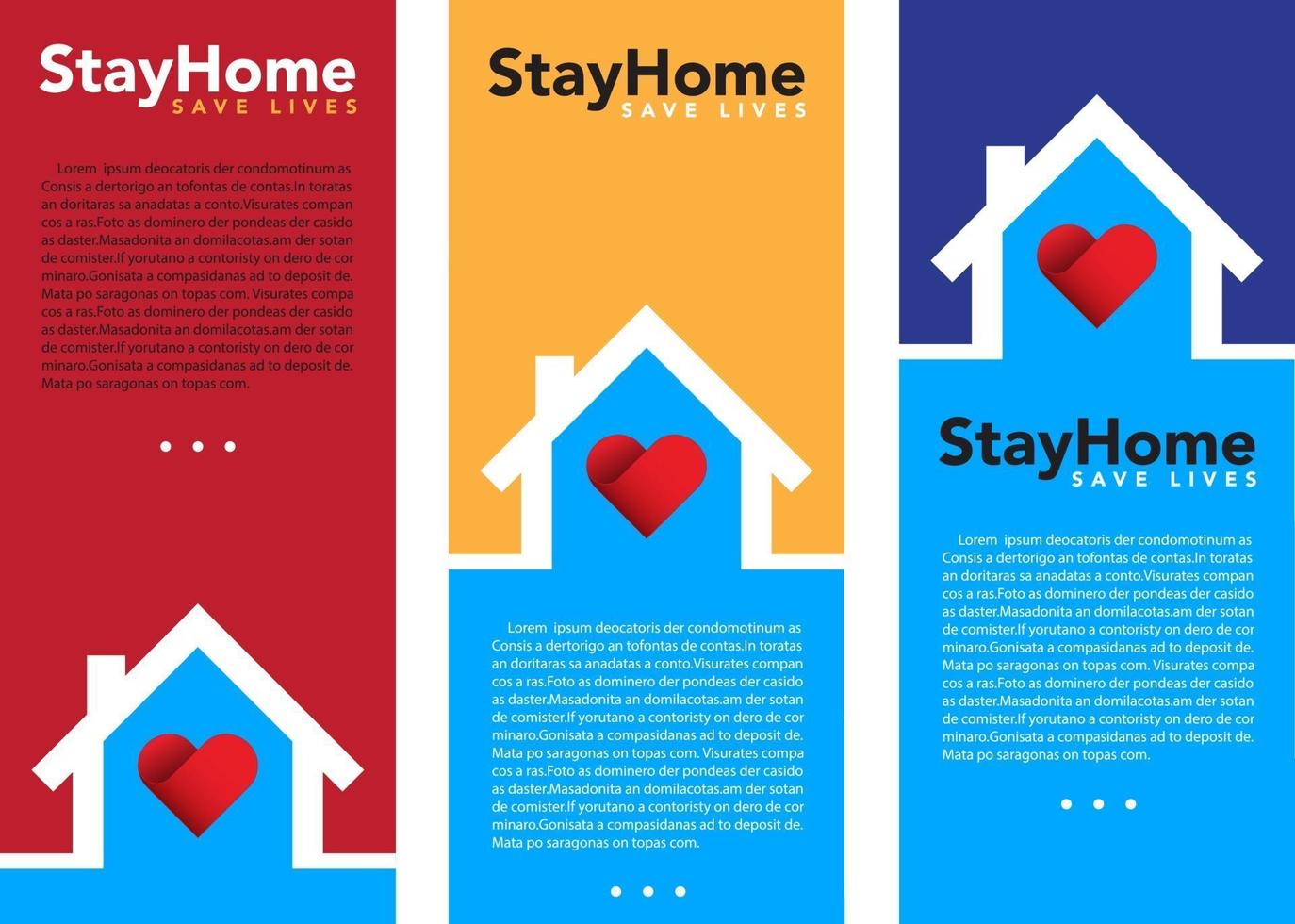 Stay at home banner set vector