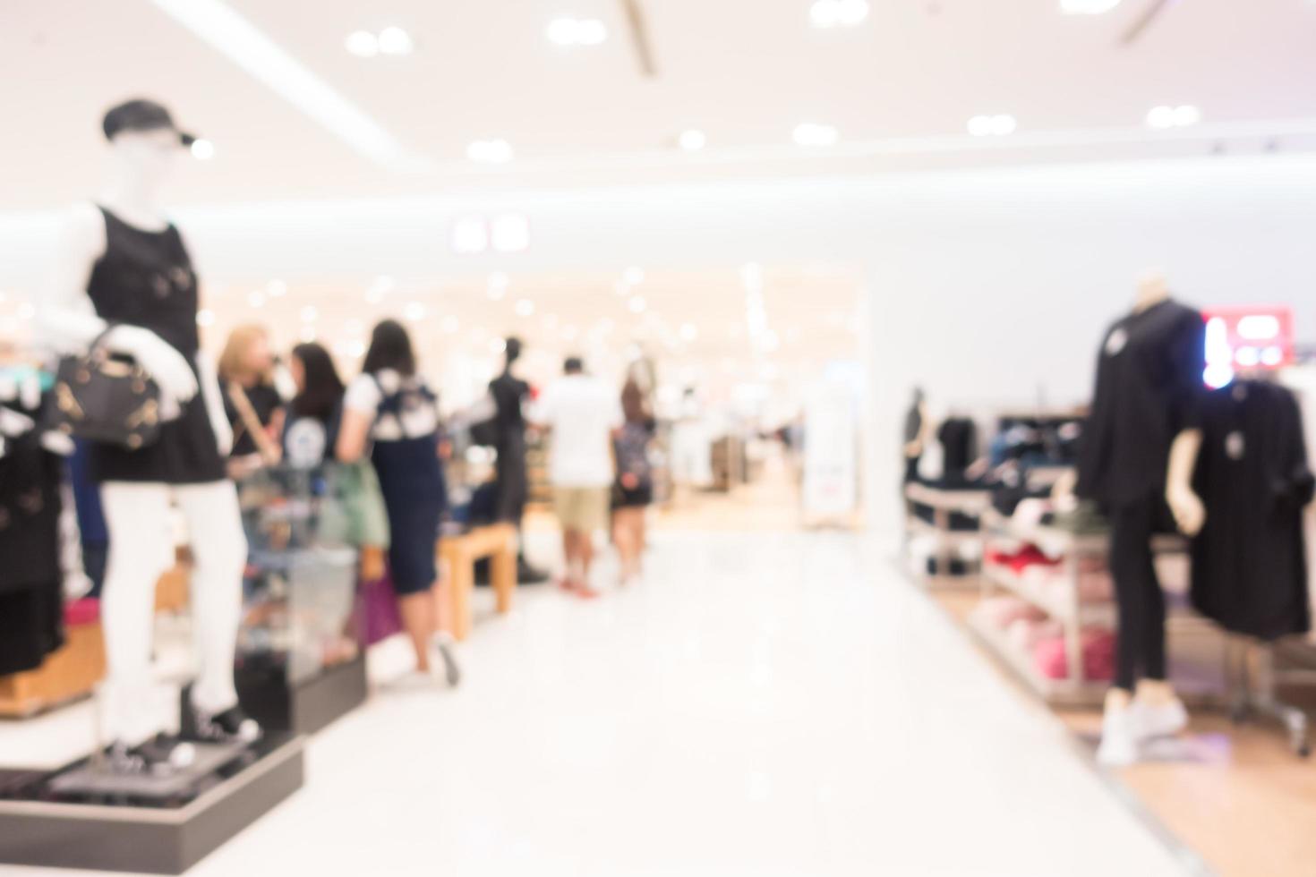 Abstract defocused shopping mall interior for background photo