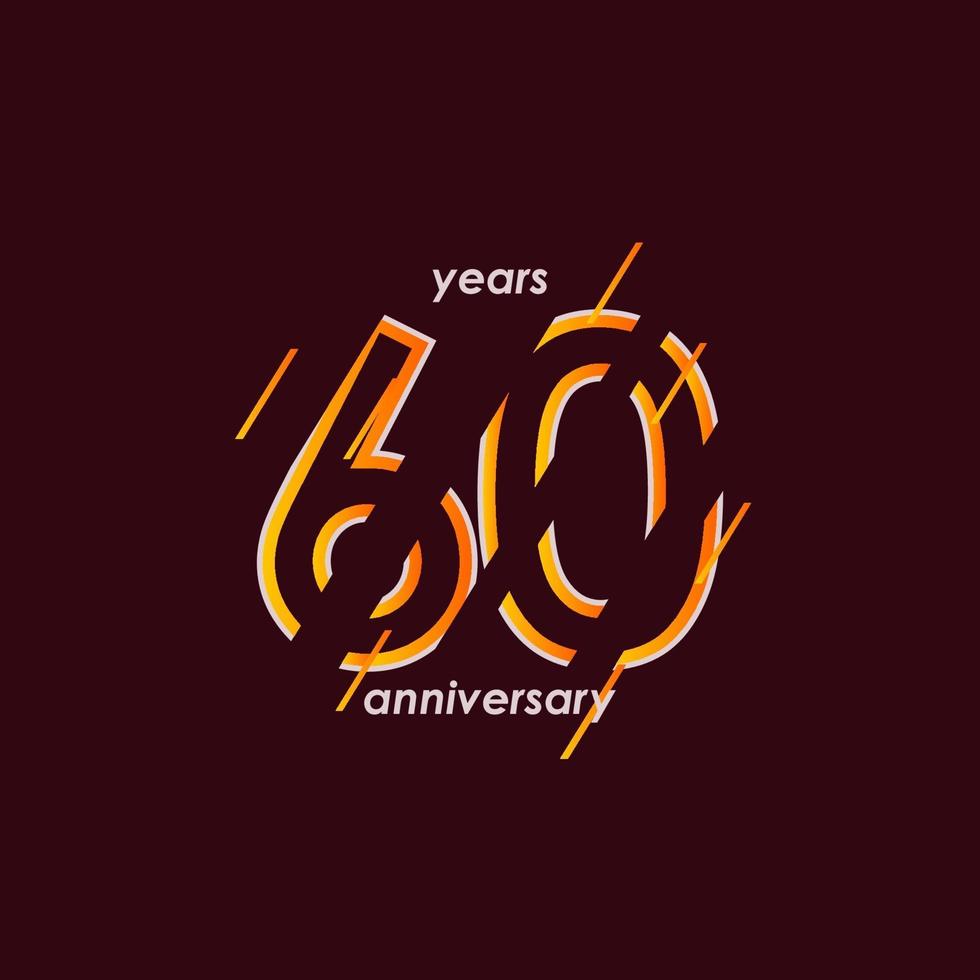 60 Years Anniversary Celebration Vector Template Design Illustration