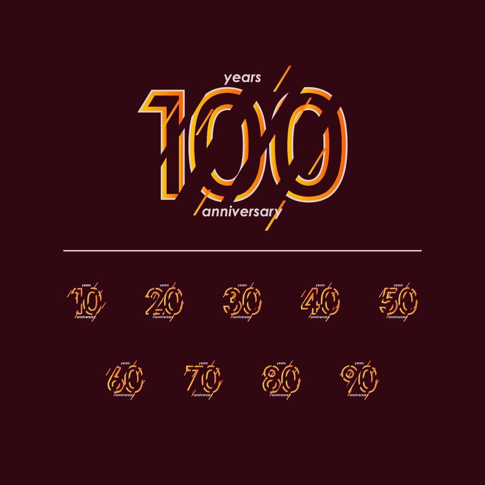 Ilustración de diseño de plantilla de vector de celebración de aniversario de 100 años