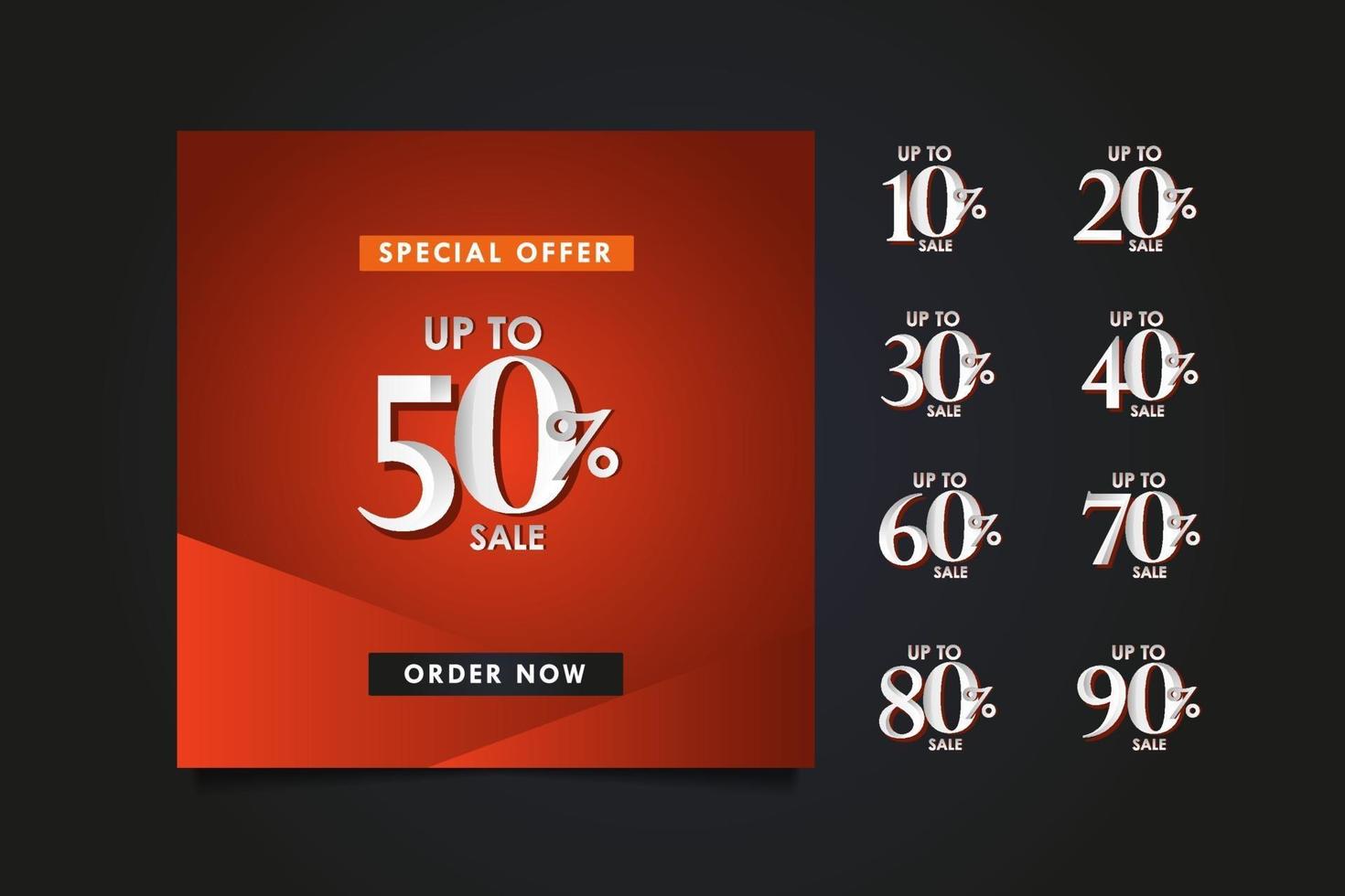 Discount up to 50 off Special Offer, Order Now Vector Template Design Illustration