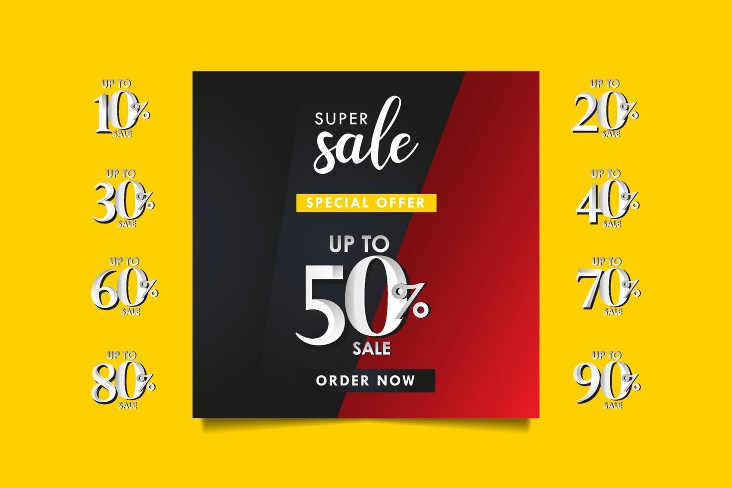 Super Sale up to 50 off Special Offer, Order Now Vector Template Design Illustration