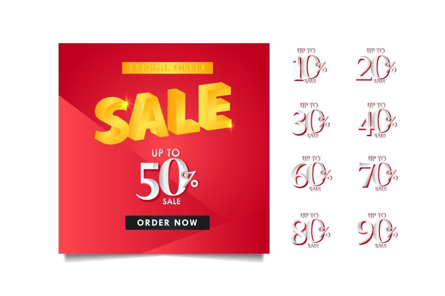 Discount up to 50 off Special Offer, Order Now Vector Template Design Illustration