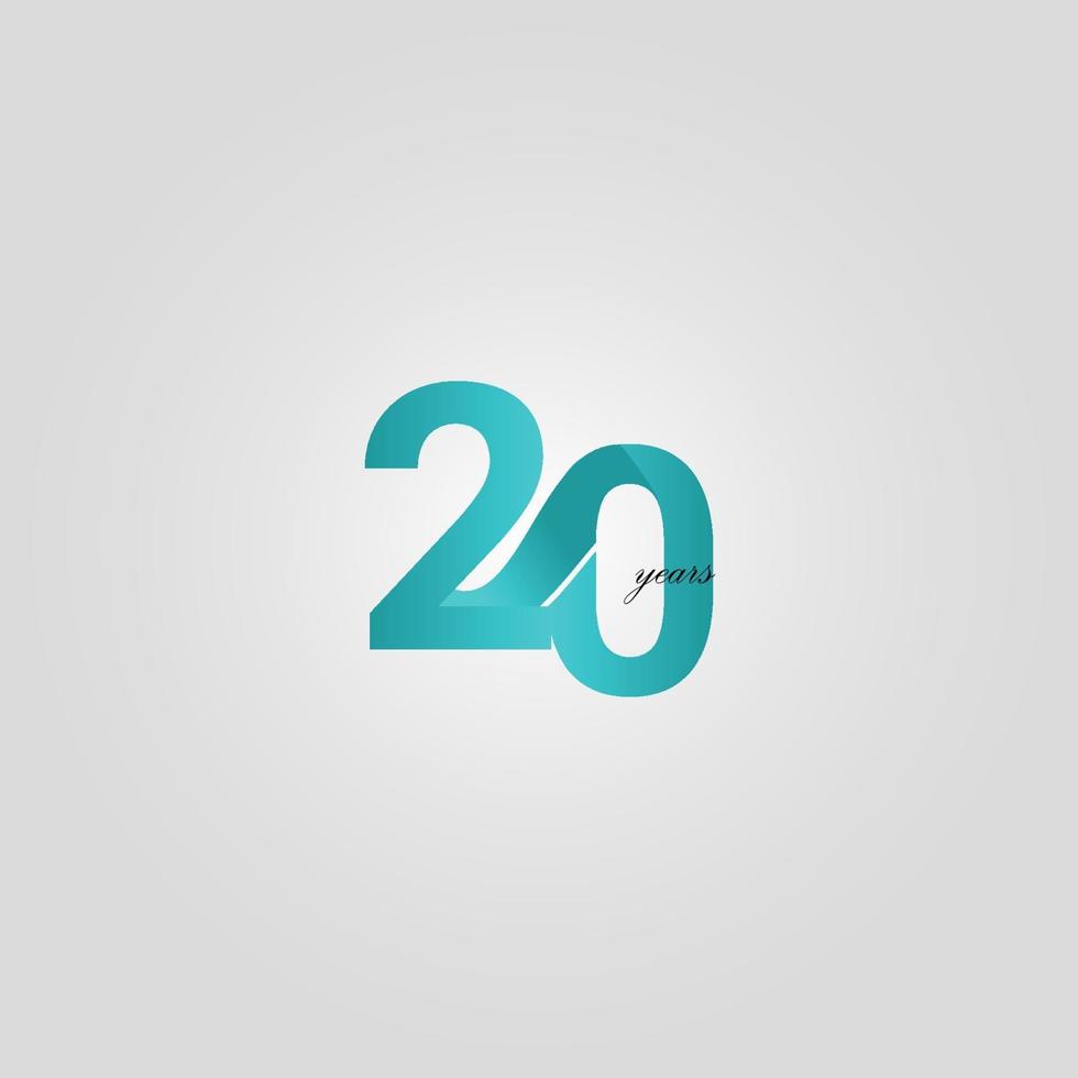 20 Years Anniversary Celebration Blue Line Vector Template Design Illustration