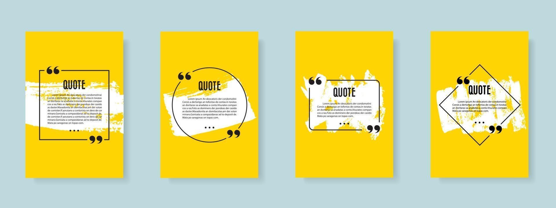 Quote blank template set vector