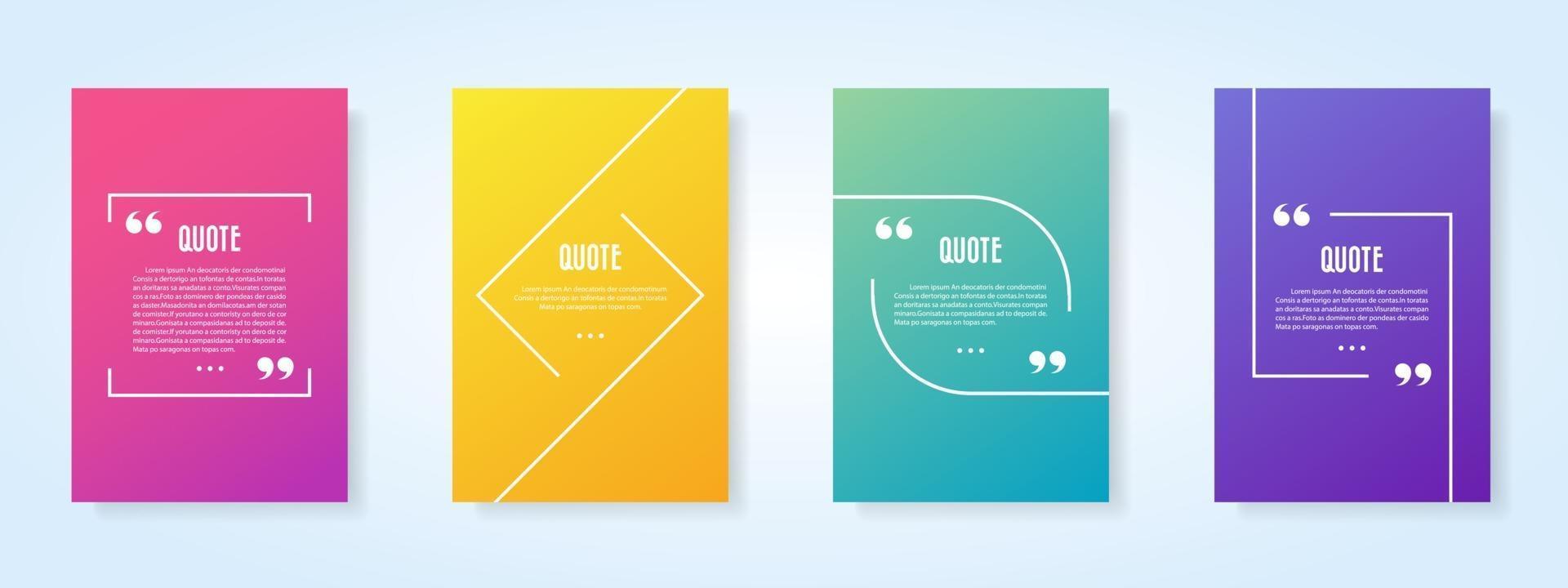 Quote blank template set vector