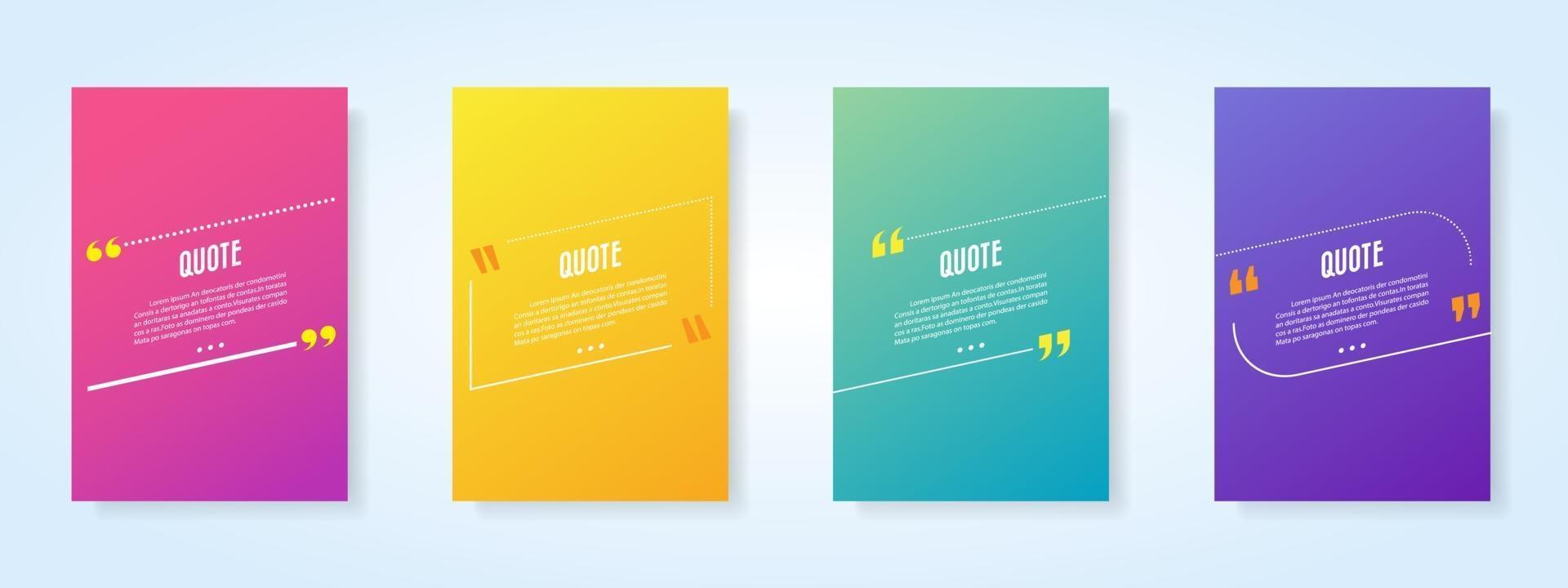 Quote blank template set vector