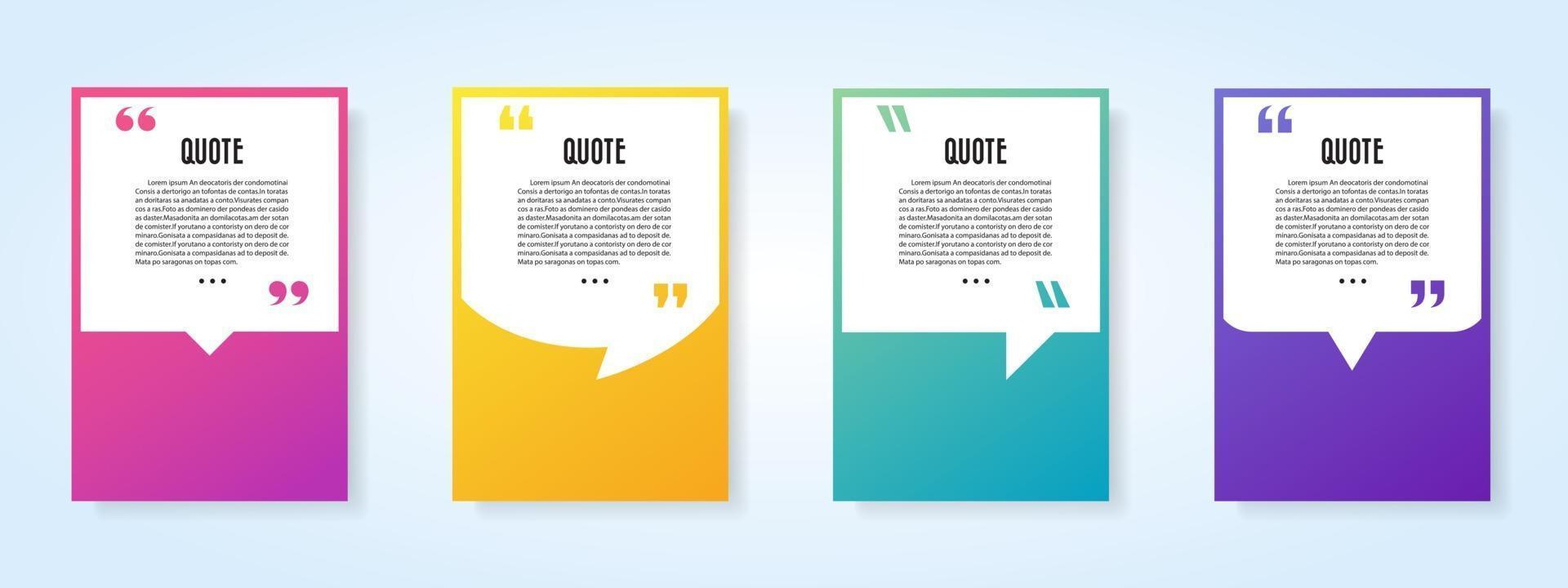 Quote blank template set vector