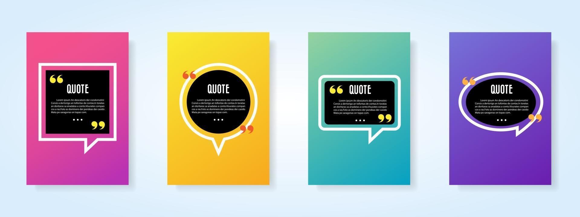 Quote blank template set vector