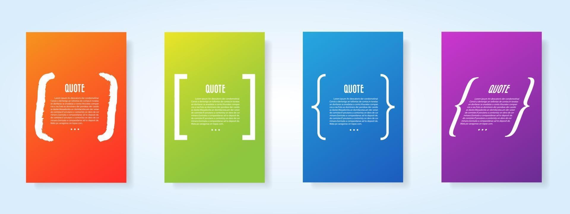 Quote blank template set vector