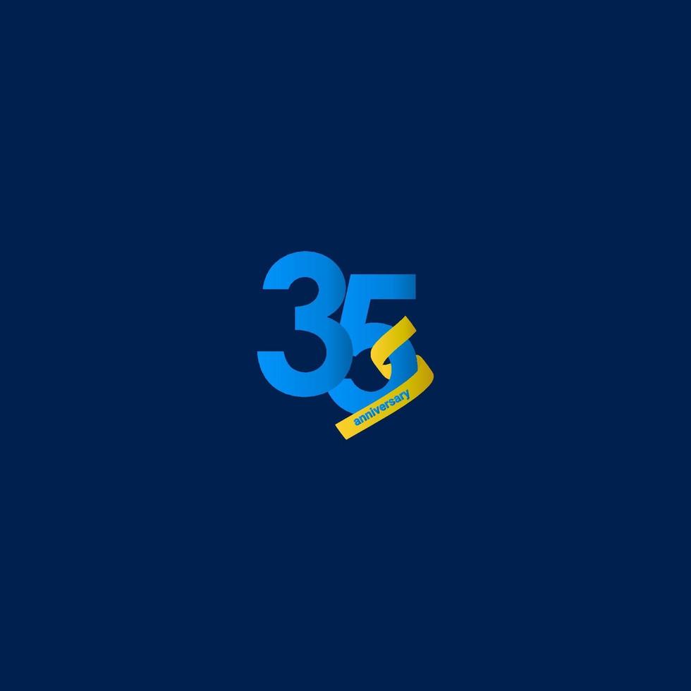 35 Years Anniversary Celebration Elegant Vector Template Design Illustration