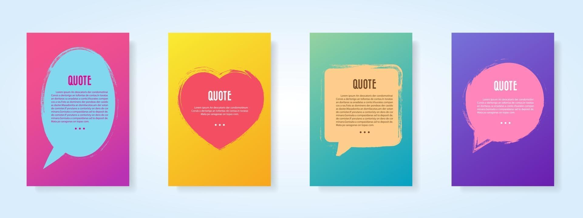 Quote blank template set vector