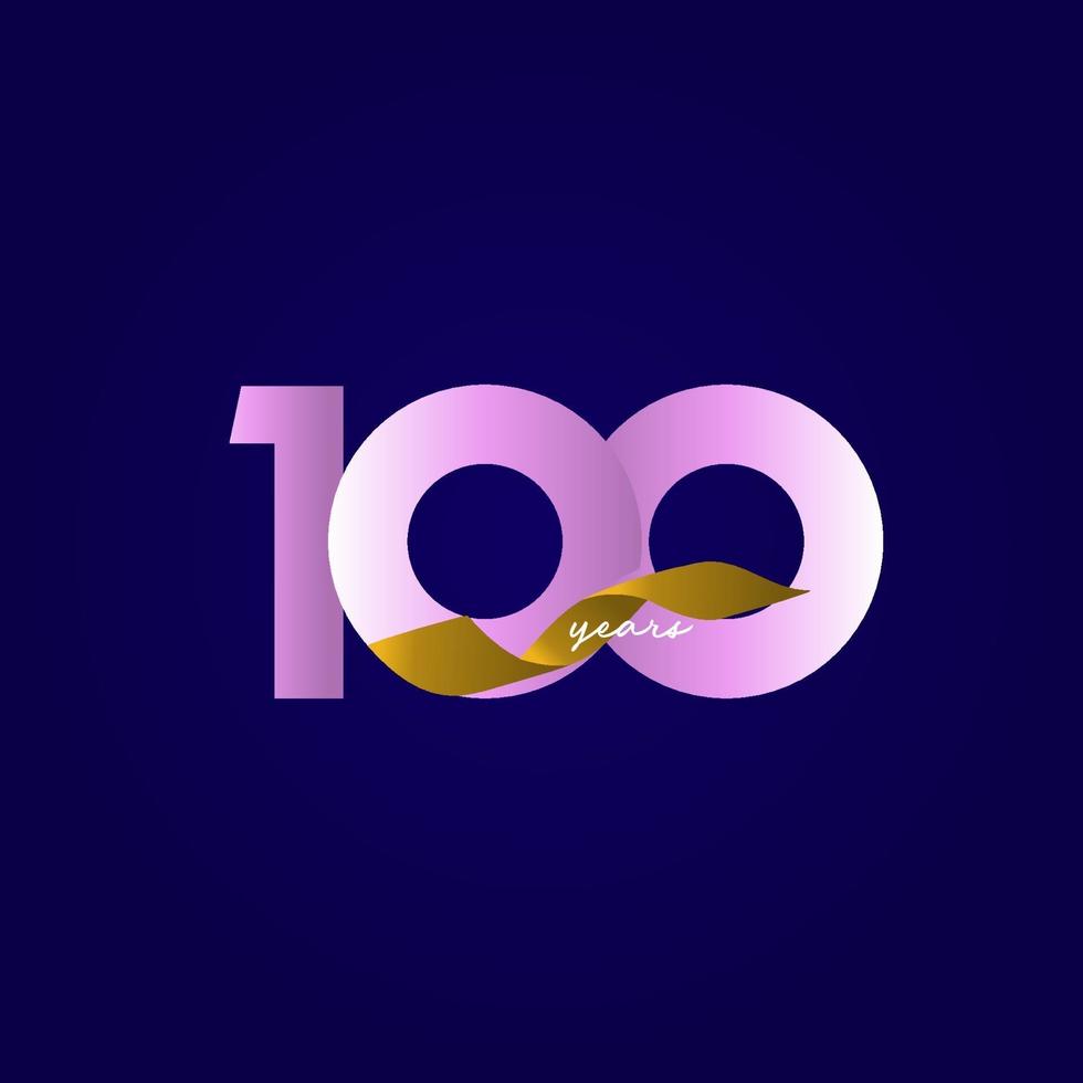 100 Years Anniversary Ribbon Celebration Vector Template Design Illustration