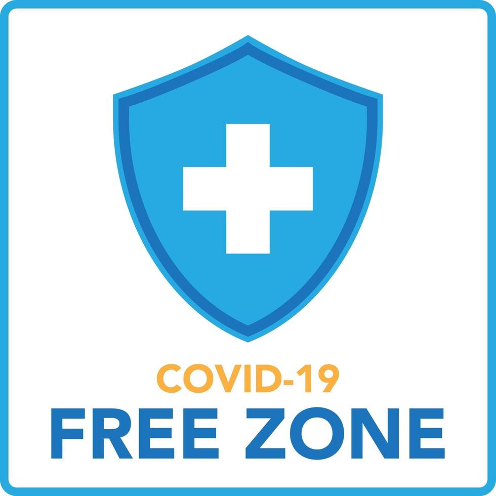 Covid free zone sign symbol vector