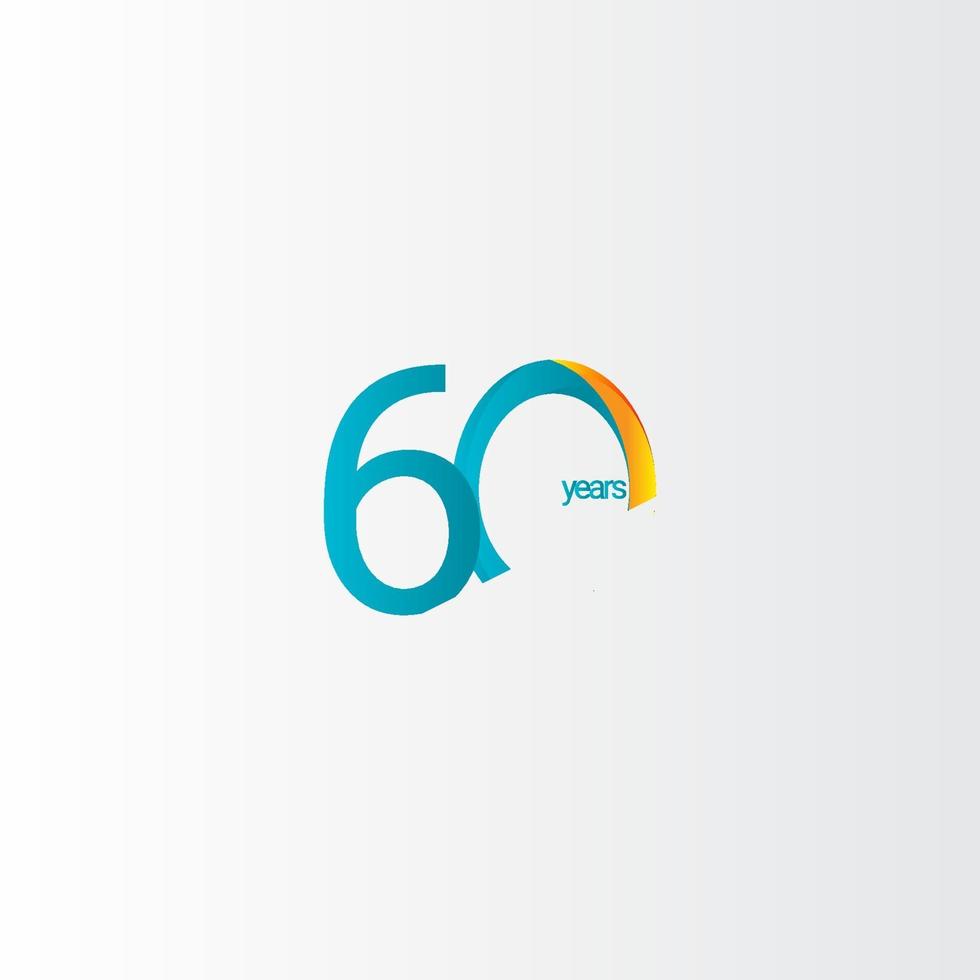 60 Years Anniversary Celebration Gradient Vector Template Design Illustration