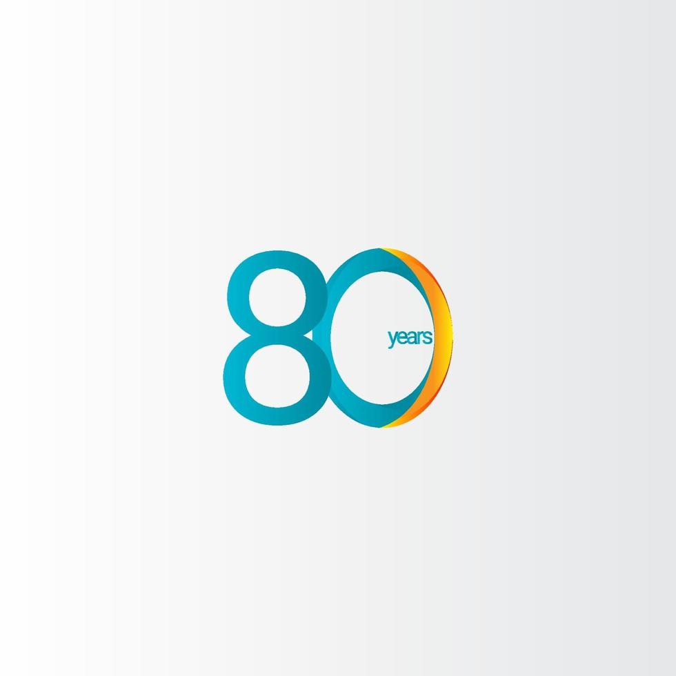 80 Years Anniversary Celebration Gradient Vector Template Design Illustration