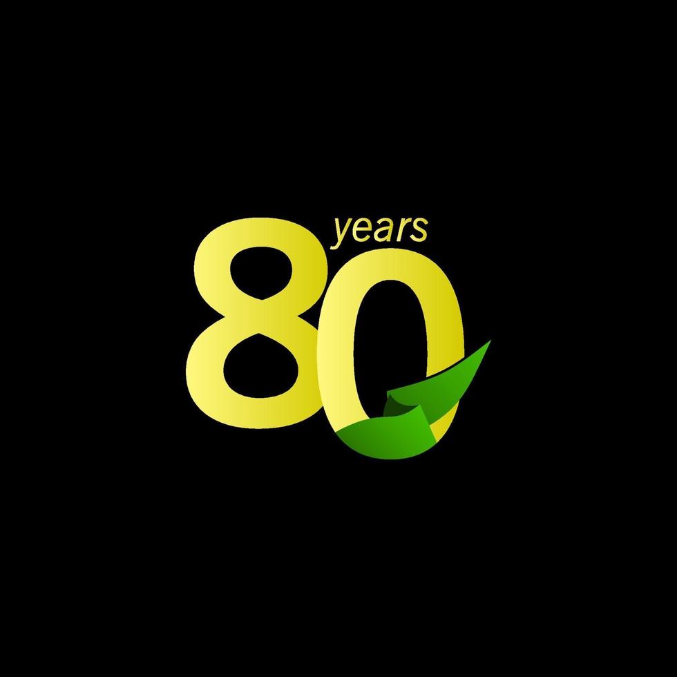 Ilustración de diseño de plantilla de vector de celebración de aniversario de 80 años