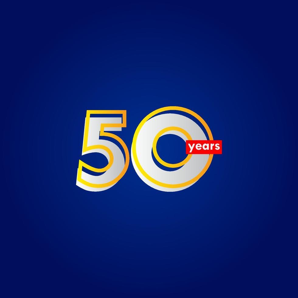 50 Years Anniversary Celebration Line Vector Template Design Illustration