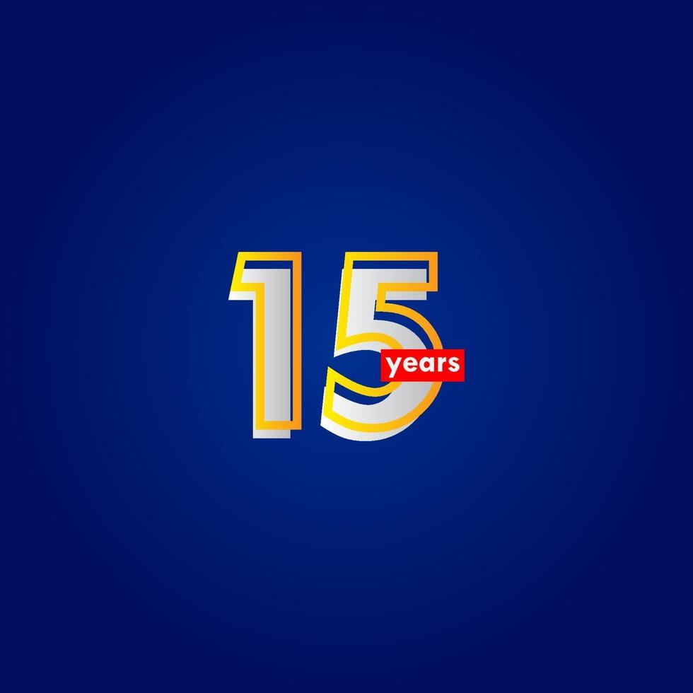 15 Years Anniversary Celebration Line Vector Template Design Illustration