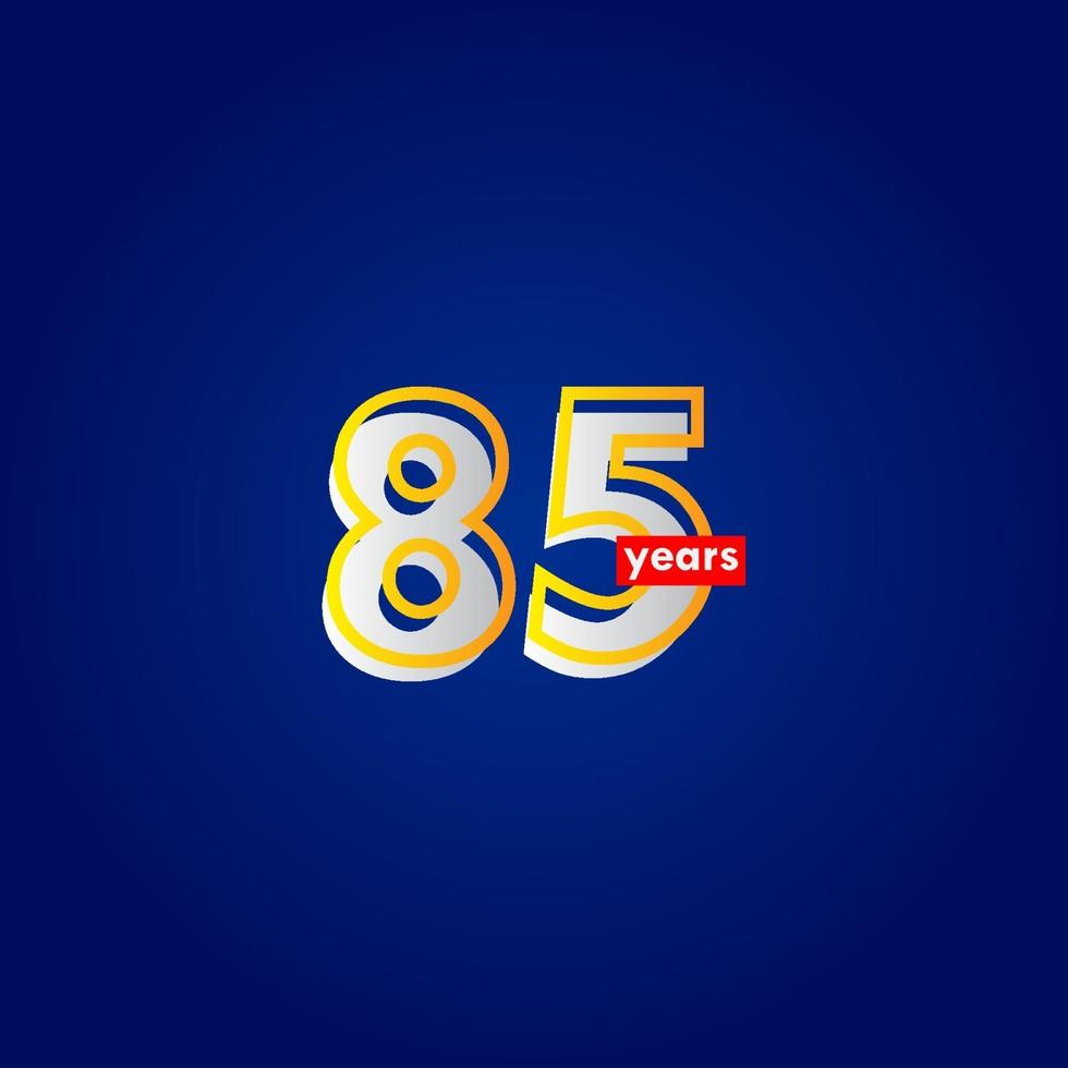 85 Years Anniversary Celebration Line Vector Template Design Illustration