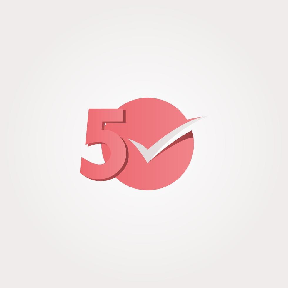 Ilustración de diseño de plantilla de vector de número púrpura de celebración de aniversario de 50 años