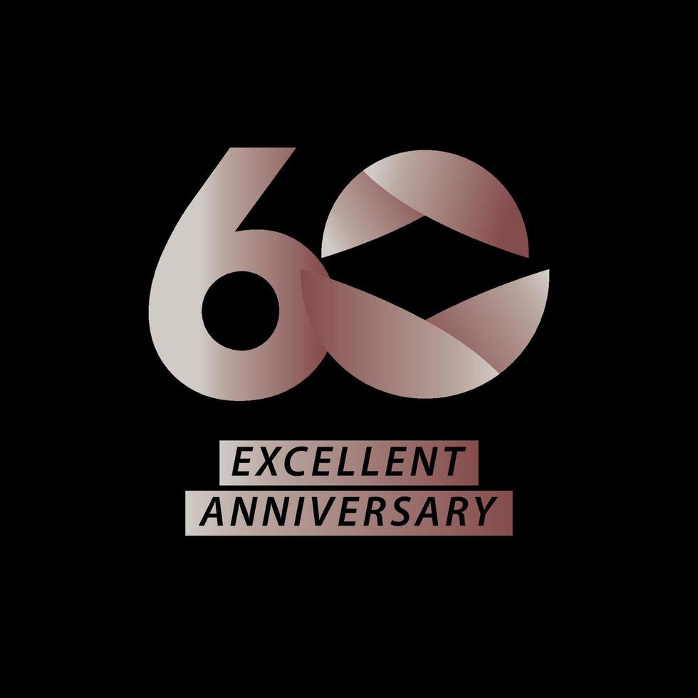 60 Years Anniversary Soft Celebration Vector Template Design Illustration