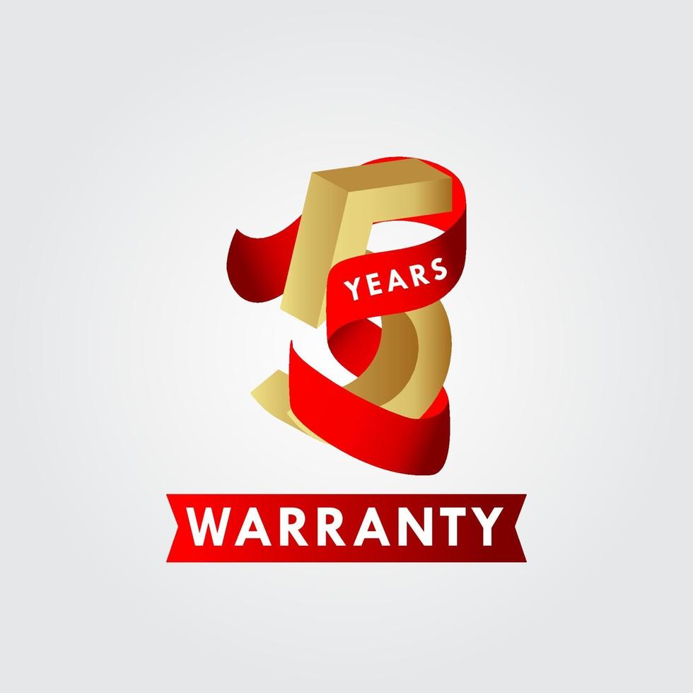 5 Years Warranty Ribbon Vector Template Design Illustration