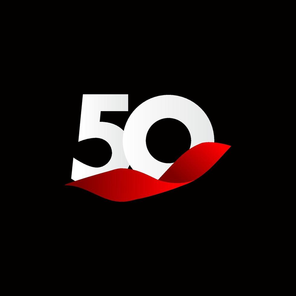 50 Years Anniversary White Celebration Vector Template Design Illustration