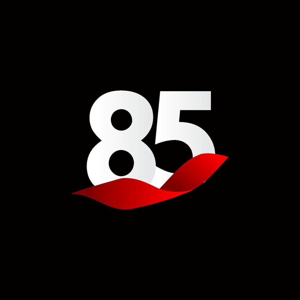 85 Years Anniversary White Celebration Vector Template Design Illustration