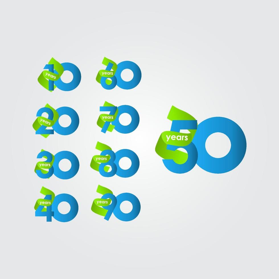 50 Years Anniversary Celebration Ribbon Vector Template Design Illustration