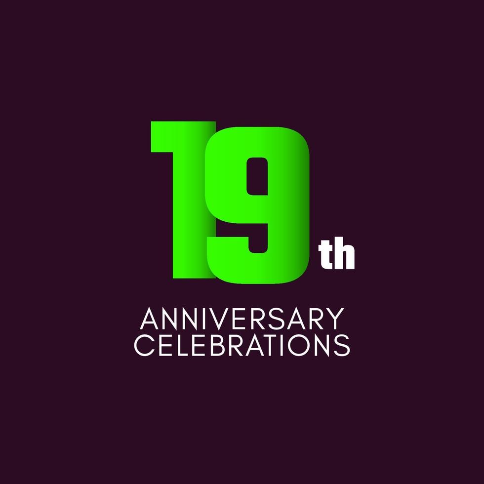 19 th Anniversary Celebration Vector Template Design Illustration
