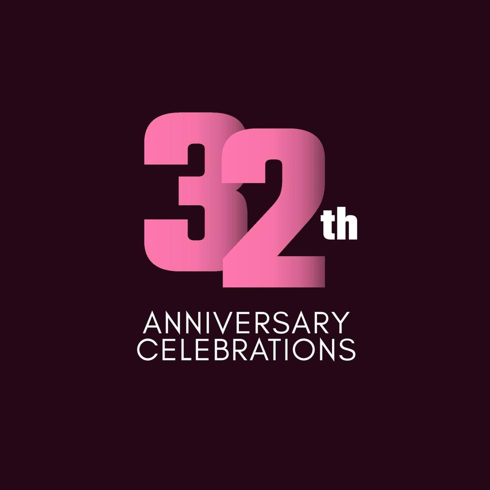 32 th Anniversary Celebration Vector Template Design Illustration