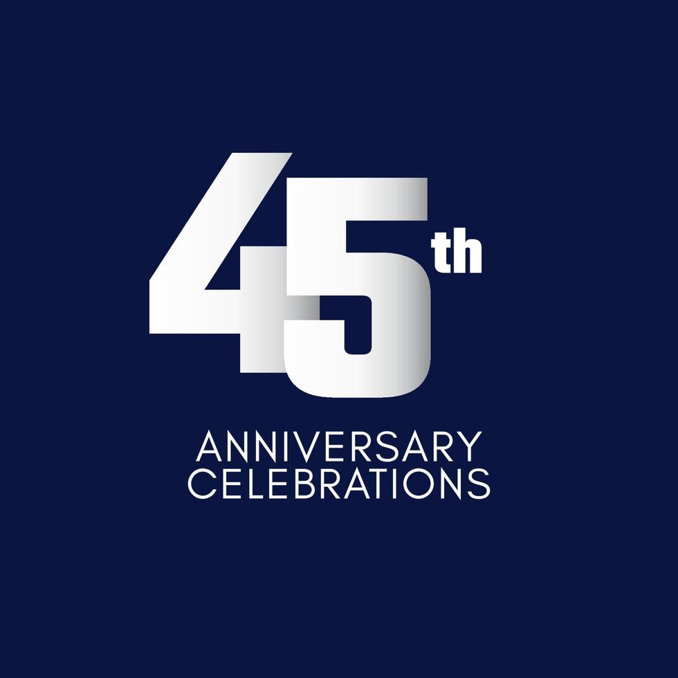 45 Th Anniversary Celebration Vector Template Design Illustration