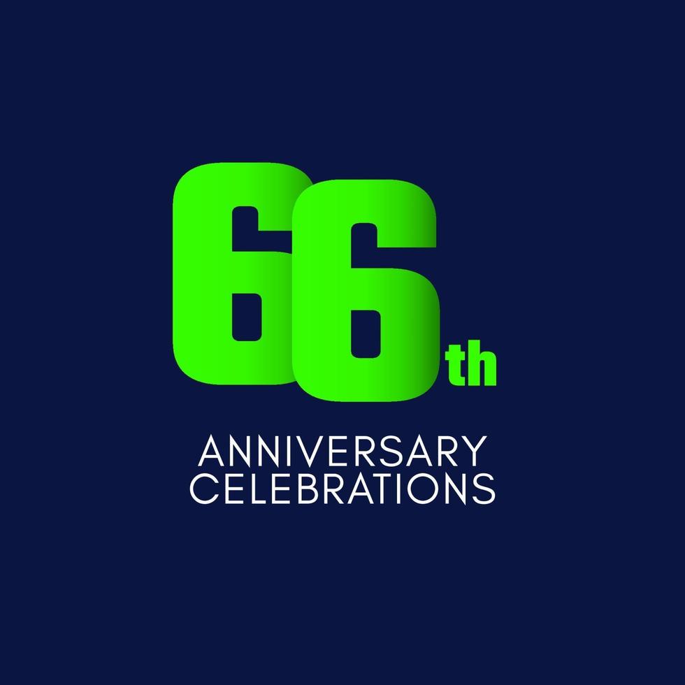 66 Th Anniversary Celebration Vector Template Design Illustration