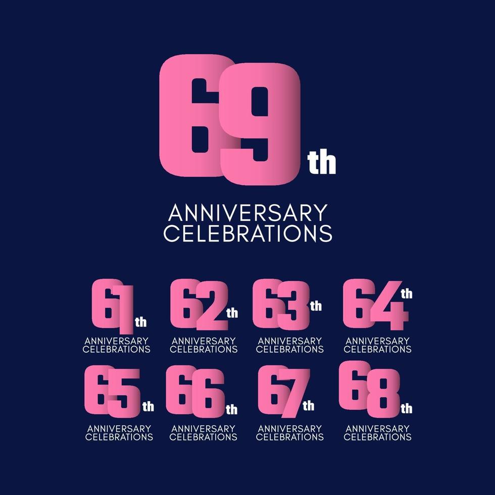 69 Th Anniversary Celebration Vector Template Design Illustration