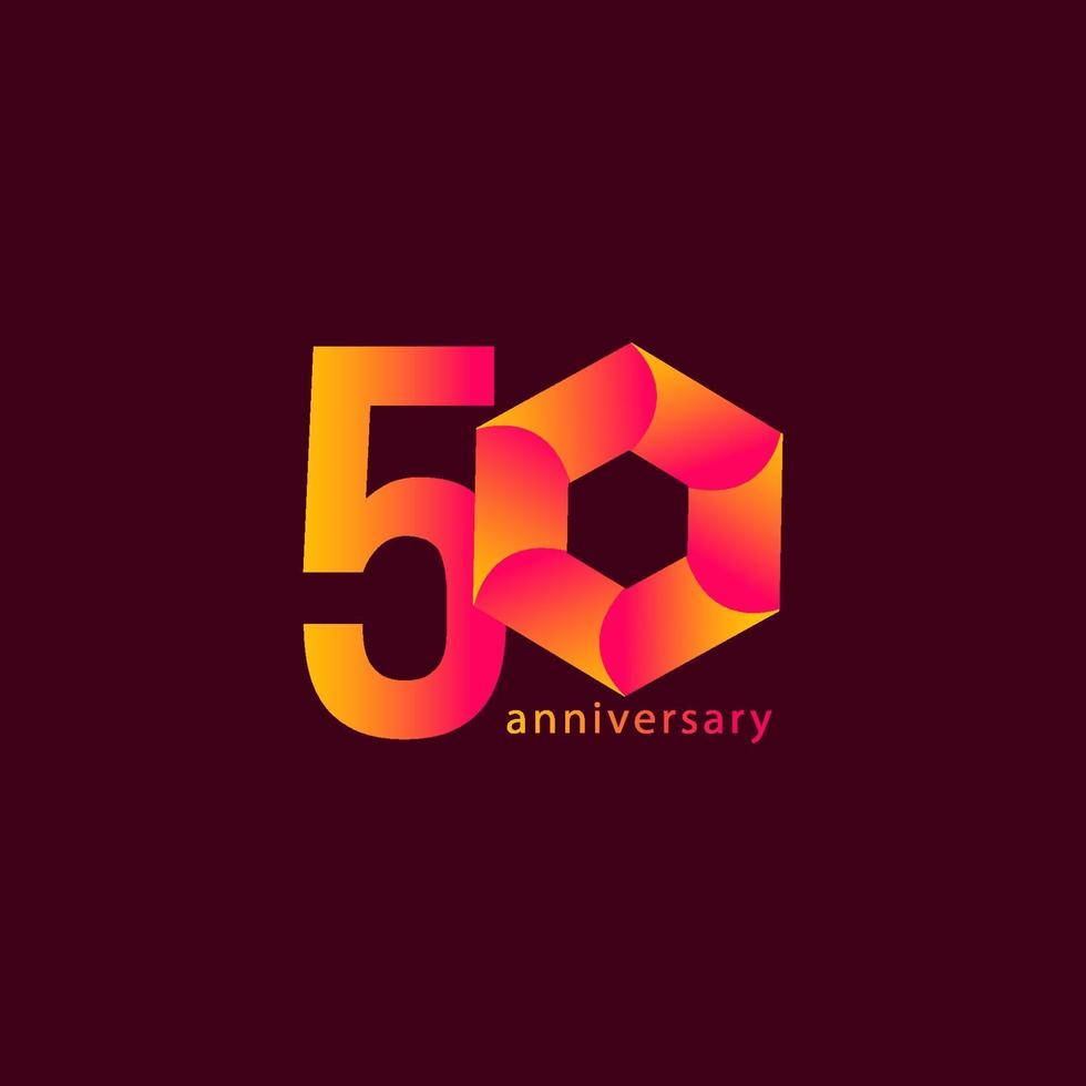 50 Years Anniversary Celebration Vector Template Design Illustration