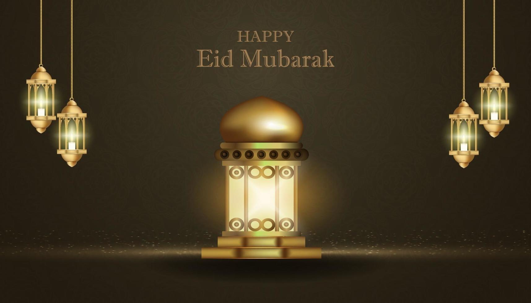 Eid mubarak islamic background vector