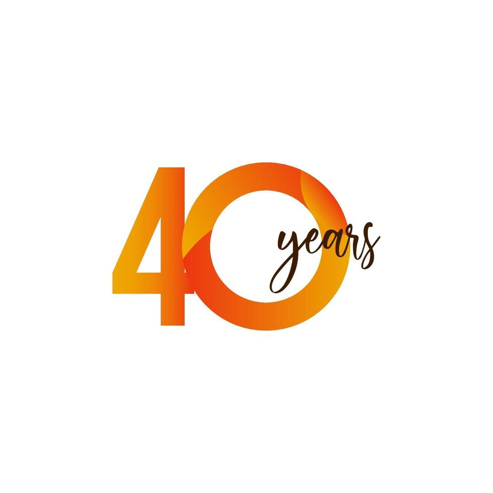 40 Years Anniversary Celebration Vector Template Design Illustration