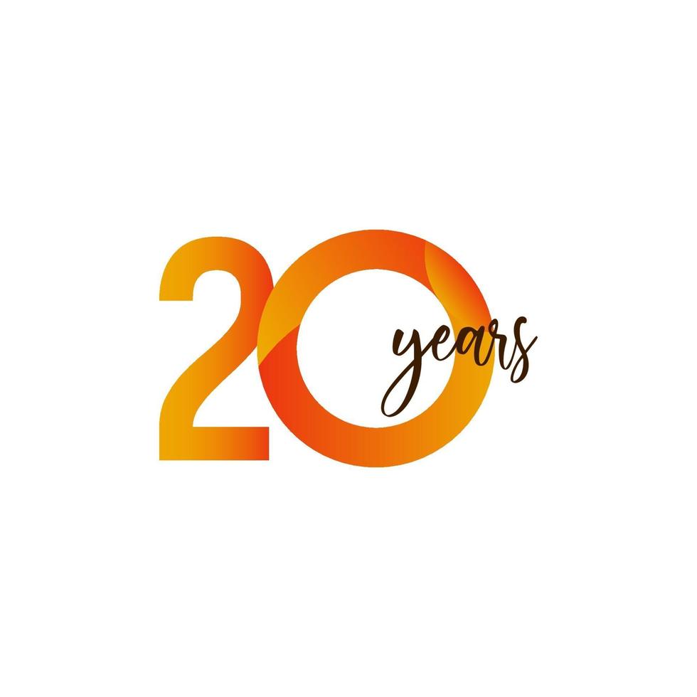 20 Years Anniversary Celebration Vector Template Design Illustration