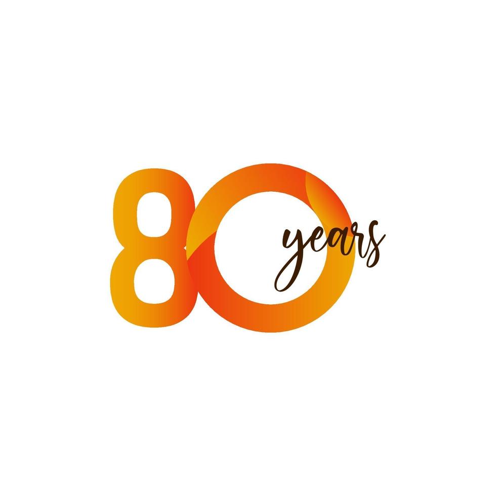 80 Years Anniversary Celebration Vector Template Design Illustration