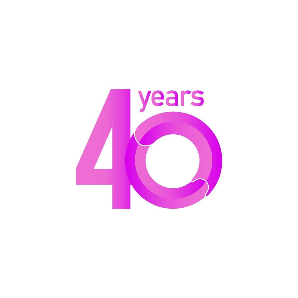 40 Years Anniversary Celebration Vector Template Design Illustration