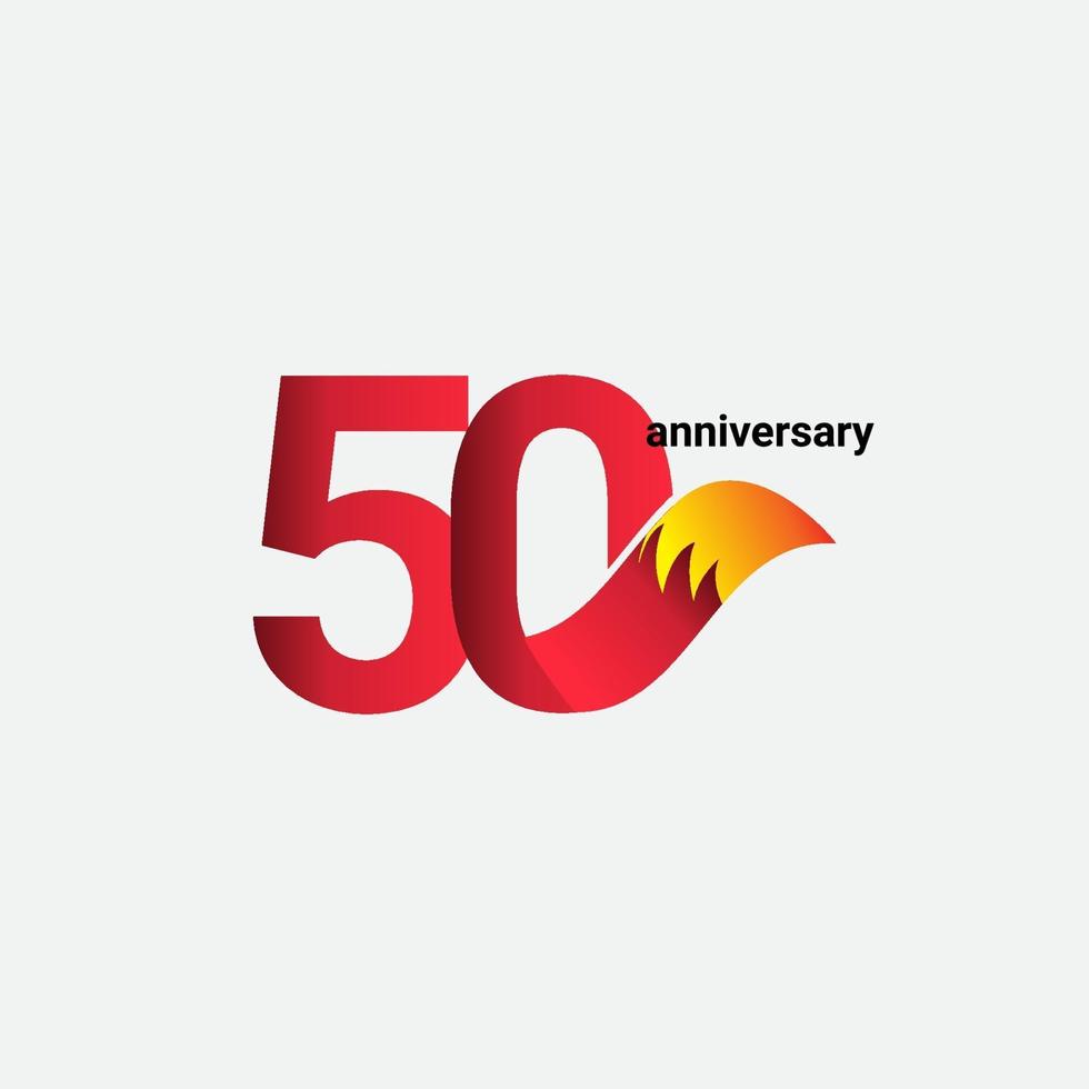 50 Years Anniversary Celebration Fox Model Vector Template Design Illustration