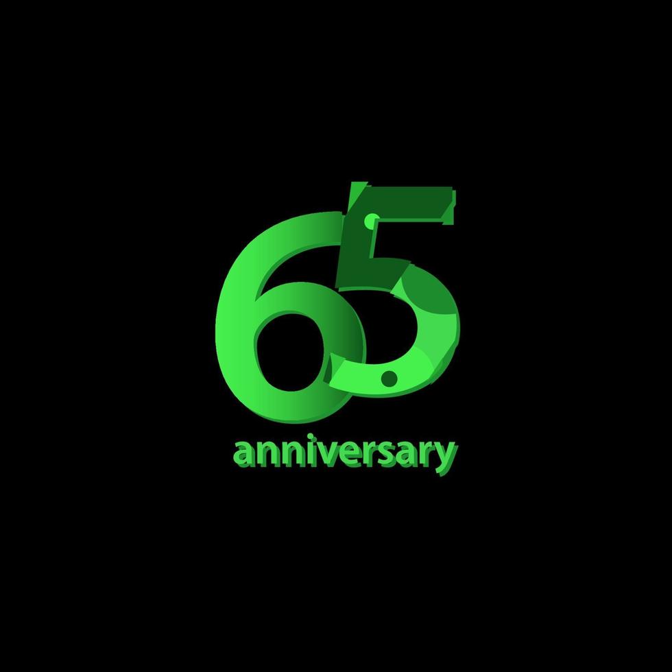 65 Years Anniversary Celebration Vector Template Design Illustration