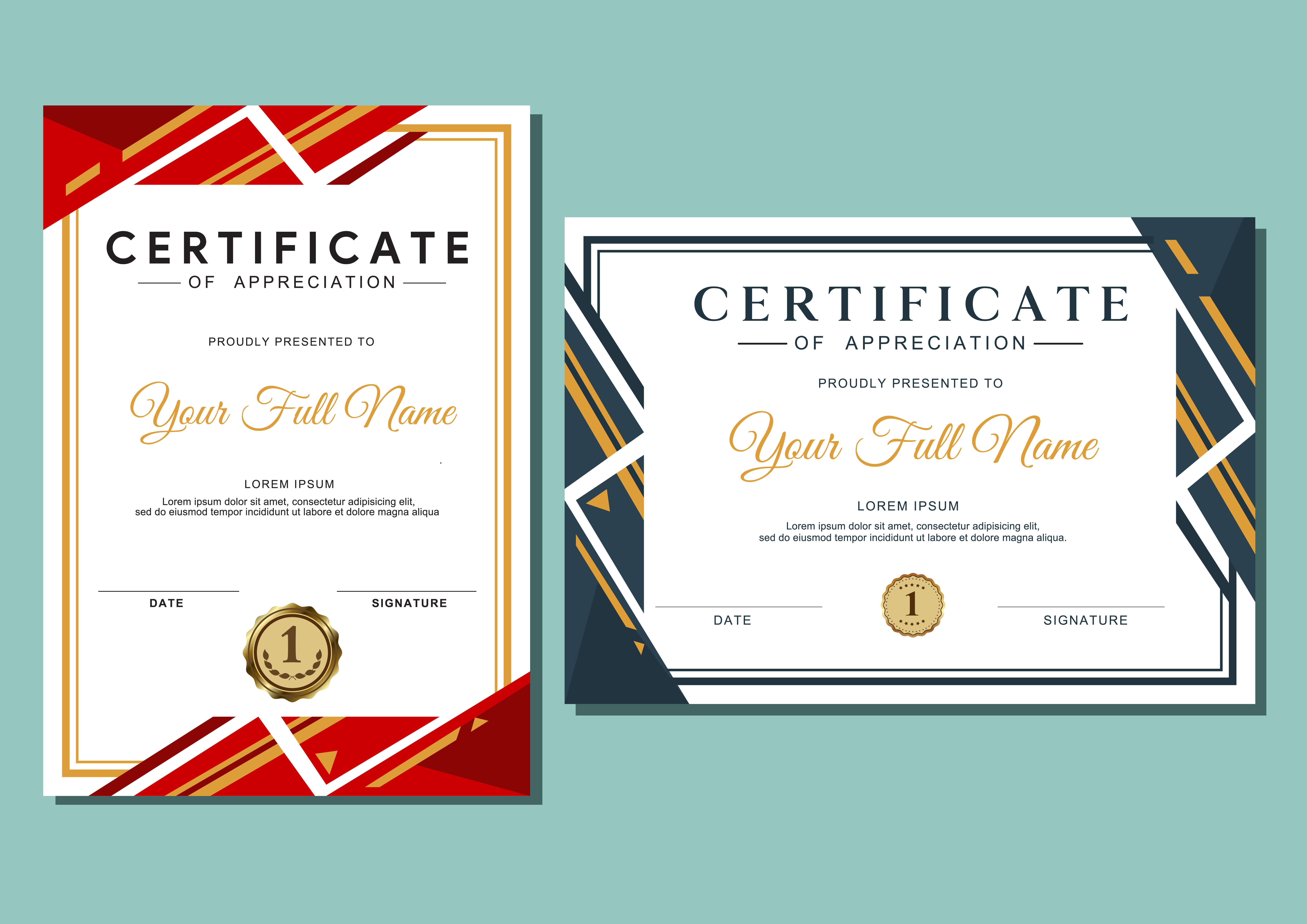 certificate template with luxury and modern pattern, diploma For Award Certificate Design Template
