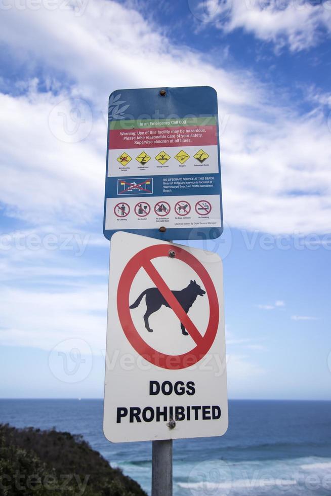 Sign on Australian beach photo