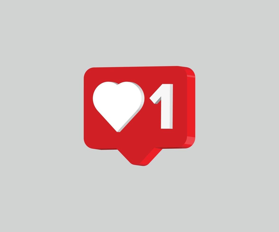 3D SOCIAL MEDIA LOVE VECTOR