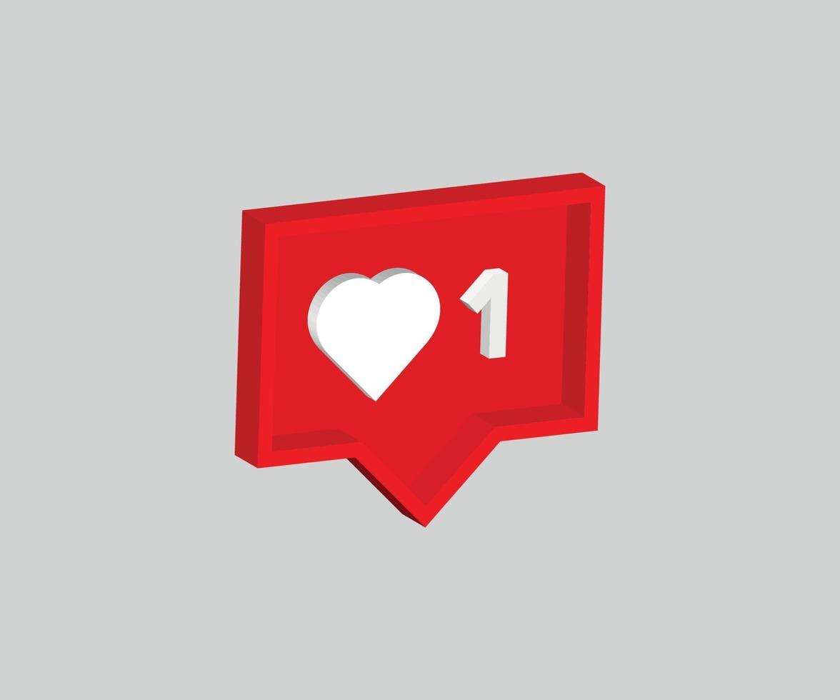 vector moderno de amor de redes sociales 3d