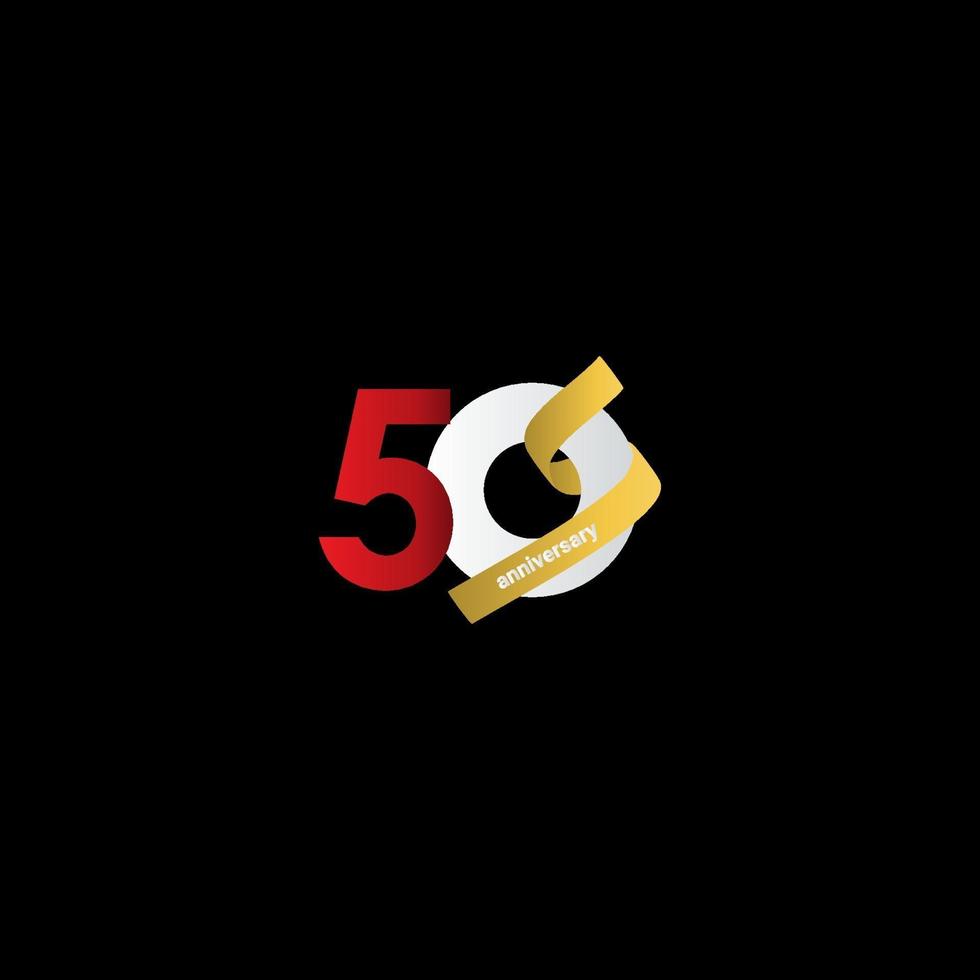 50 Years Anniversary Celebration Elegant Vector Template Design Illustration