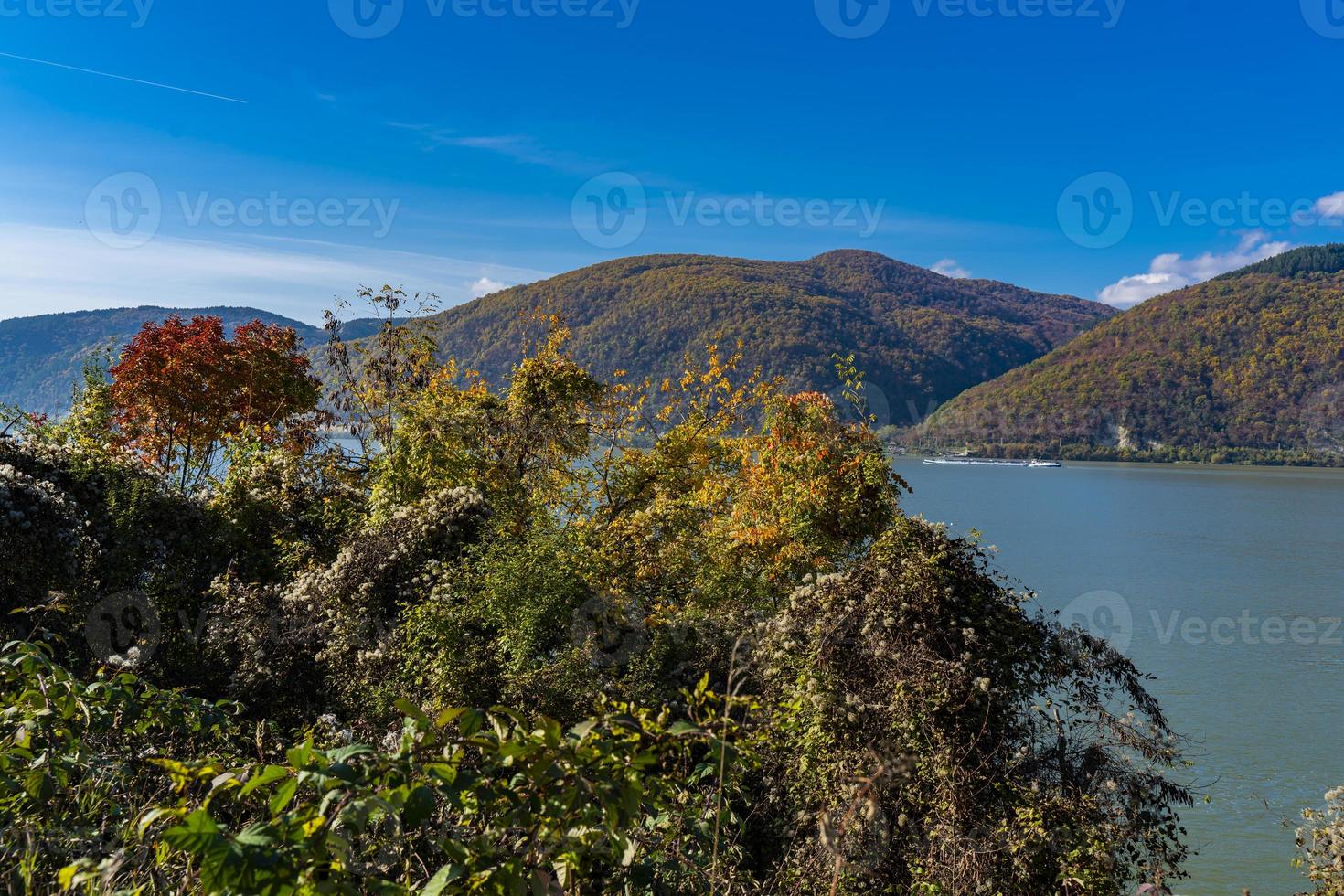 Danube gorge in Djerdap on the Serbian-Romanian border photo